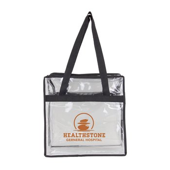 Casey Clear Stadium Zippered Tote Bag - Personalization Available from Positive Promotions