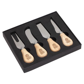 Briar 4-Piece Cheese Knives Set - Laser-Engraved Personalization Available from Positive Promotions
