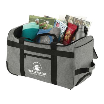 Grayland Recycled Rolling Duffel Bag - Personalization Available from Positive Promotions