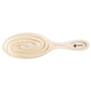 Spiral Wheat-Straw Hair Brush - Personalization Available from Positive Promotions