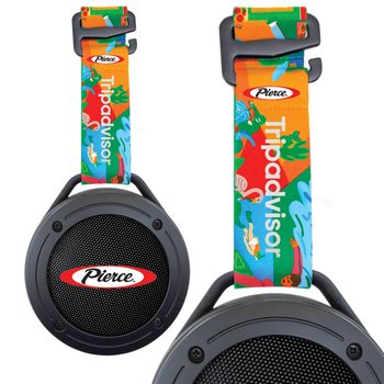 Aqua Waterproof Bluetooth® Speaker with Strap - Full-Color Personalization Available from Positive Promotions