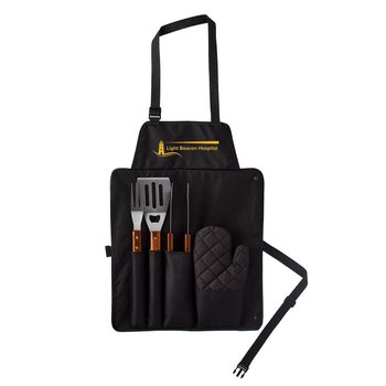 King of the Grill Recycled BBQ Apron with Utensils - Personalization Available from Positive Promotions
