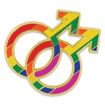 Rainbow Double Mars Pride Lapel Pin from Positive Promotions