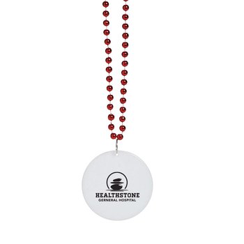 Medallion Beaded Necklace (Assorted Colors) - Personalization Available from Positive Promotions