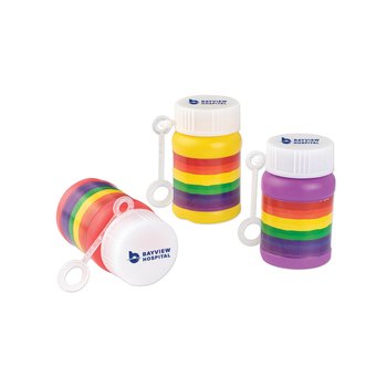 Rainbow Stripe Bubbles 1 oz. - One-Color Personalization Available from Positive Promotions