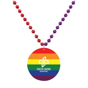 Rainbow Stripe Medallion Beads - One-Color Personalization Available from Positive Promotions