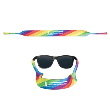 Rainbow Stripe Sunglasses Strap - Personalization Available from Positive Promotions