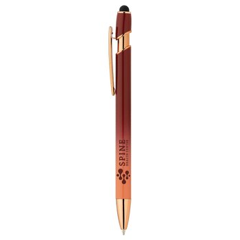 Ombre Rose-Gold Stylus Pen - Laser-Engraved Personalization Available from Positive Promotions