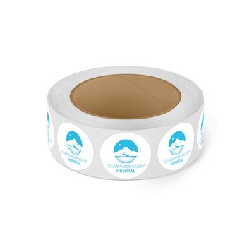 Sticker Lapel Pin Labels - Roll of 1,000 - Personalization Available from Positive Promotions