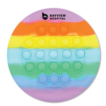 Rainbow Stress Relieving Push-Pop Flying Disc - One-Color Personalization Available from Positive Promotions