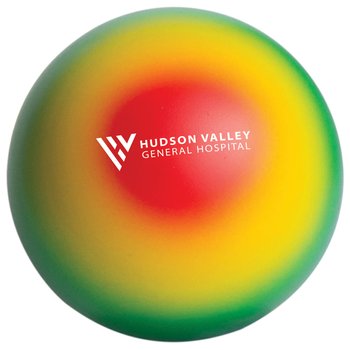 Rainbow Round Stress Ball - Personalization Available from Positive Promotions