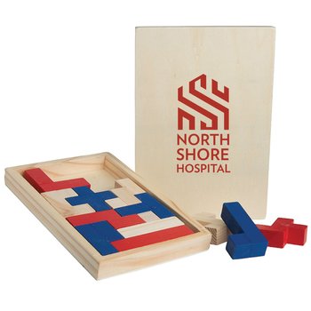 Wood Shapes Challenge Puzzle Game - Personalization Available from Positive Promotions