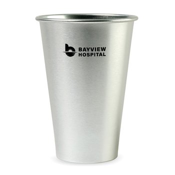 Game Time Aluminum Stadium Cup 18-Oz. - Personalization Available from Positive Promotions