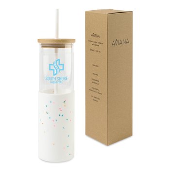 Aviana Journey Tritan Tumbler with Bamboo Lid & Straw 20-Oz. - Personalization Available from Positive Promotions