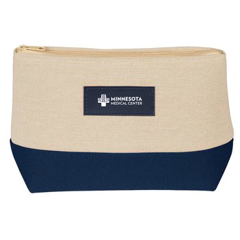 Canvas Jute Cosmetic Bag with Zipper - Personalization Available from Positive Promotions