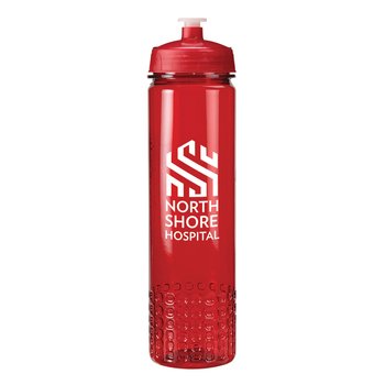Polysure Ribbed Water Bottle with Push-Pull Lid 24-Oz. - Personalization Available from Positive Promotions