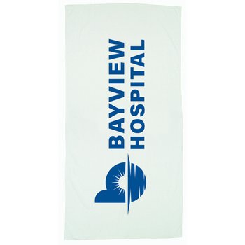 White Terry Beach Towel - Personalization Available from Positive Promotions