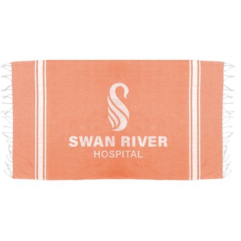 Sand-Resistant Fringed Woven Cotton Towel 35