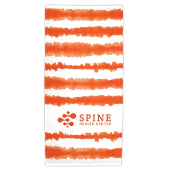 Wave Striped Beach Towel - Personalization Available from Positive Promotions