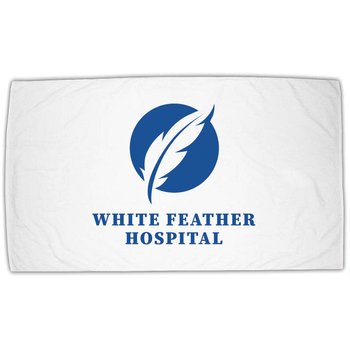 Value White Terry Beach Towel - Personalization Available from Positive Promotions