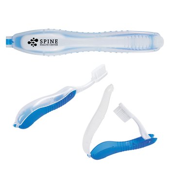 Folding Toothbrush - Personalization Available from Positive Promotions