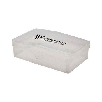 Clear Travel Hinged Soap Case - One-Color Personalization Available from Positive Promotions