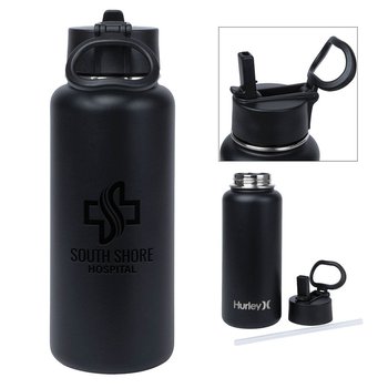 Hurley® Oasis Insulated Water Bottle 32 oz. - Laser-Engraved Personalization Available from Positive Promotions