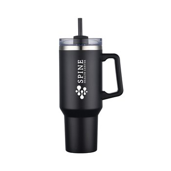 The King Stainless-Steel Travel Mug 40 oz. With Straw - One-Color Personalization Available from Positive Promotions