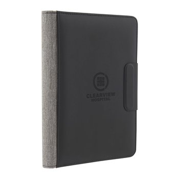 JournalBooks® Recycled Reclaim rPET MagClick Fast Wireless Notebook - Debossed Personalization Available from Positive Promotions