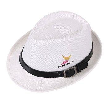 Fedora Hat With Leather Band - Embroidered Personalization Available from Positive Promotions