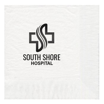 3-Ply White Dinner Napkin 1/4 Fold - Foil-Stamped Personalization Available from Positive Promotions