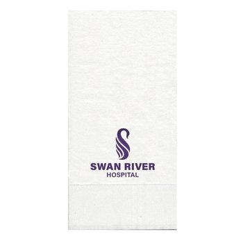 3-Ply White Dinner Napkin 1/8 Fold - Foil-Stamped Personalization Available from Positive Promotions
