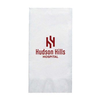 3-Ply White Hand Towel - One-Color Personalization Available from Positive Promotions