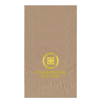 2-Ply Kraft Dinner Napkin 1/8 Fold - Foil-Stamped Personalization Available from Positive Promotions