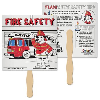 Fire Safety Tips Fun Fan - Personalization Available from Positive Promotions