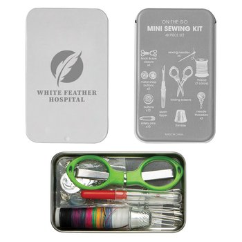 On-the-Go Mini Sewing Kit Tin - Personalization Available from Positive Promotions