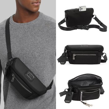 TUMI® Alpha Bravo Classified Waist Pack/Belt Bag - Laser-Engraved Personalization Available from Positive Promotions