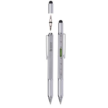 Multi-Tool Carpenter Ballpoint Stylus Pen - Laser-Engraved Personalization Available from Positive Promotions