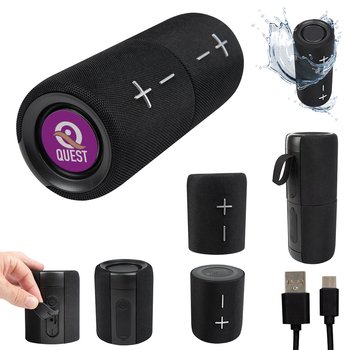 Detachable Waterproof Bluetooth® Wireless Speaker - Full-Color Personalization Available from Positive Promotions