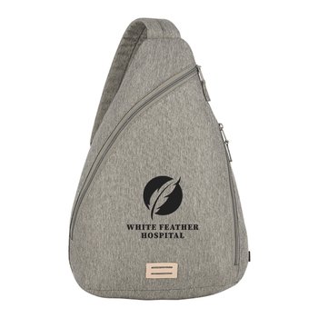 Recycled rPET Heathered Sling Bag - One-Color Personalization Available from Positive Promotions