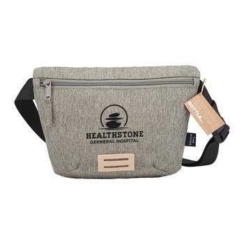 Recycled rPET Heathered Fanny Pack Belt Bag - One-Color Personalization Available from Positive Promotions