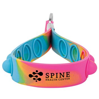 Pop Stress Reliever Bracelet Keychain - One-Color Personalization Available from Positive Promotions