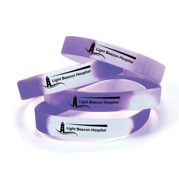 Ribbon Awareness Silicone Bracelet - One-Color Personalization Available from Positive Promotions