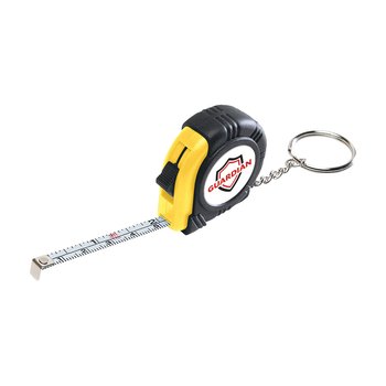 Retractable Rubber Tape Measure Keychain - Full-Color Personalization Available from Positive Promotions