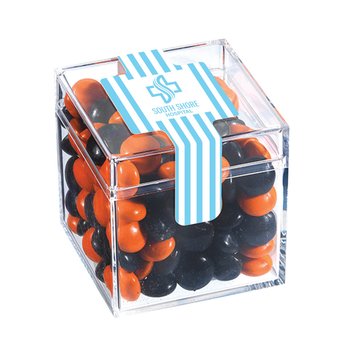 Chocolate Buttons Halloween Creepy Candy Cube 4 oz. - One-Color Personalization Available from Positive Promotions