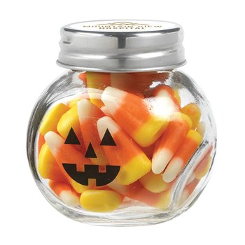 Candy Corn Halloween Creepy Mini Jar 2.6 oz. - One-Color Personalization Available from Positive Promotions
