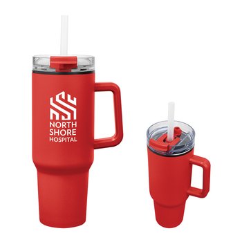 Hulk Stainless-Steel/Plastic-Lined Tumbler Mug 40 oz. With Handle - One-Color Personalization Available from Positive Promotions