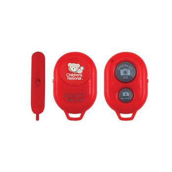 Wireless Bluetooth® Selfie Remote With Keychain - Full-Color Personalization Available from Positive Promotions