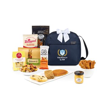 Recycled rPET Cooler Bag With Treats Gift Set - One-Color Personalization Available from Positive Promotions