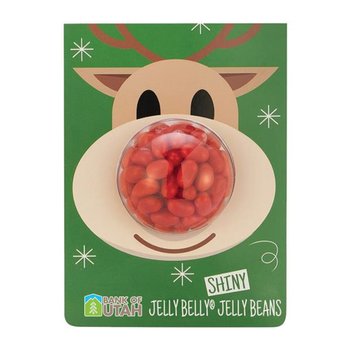 Rudolph Billboard Candy Card with Cherry Jelly Beans - Full-Color Personalization Available from Positive Promotions
